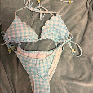 Blue and White Gingham stoney clover lane x target bikini